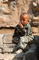 Kid, traditional village of Cuandixia, Greater Beijing, China, Asia