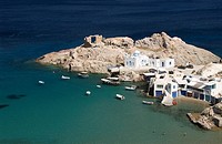 The village of Firopotamos, Island of Milos, Cyclades, Greece