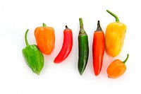 mixed chili Habanero Serrano hot mexican peppers