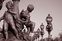 Figures on the Alexandre III Bridge, Paris, France