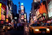 Times Square at night in Manhattan New York City