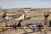 People sleeping near the Alcázar of Segovia