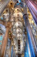 Side nave of Sagrada Familia by Gaudí, Barcelona. Catalonia, Spain