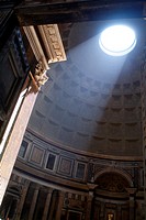 Beam of light in the Pantheon, Rome, Italy