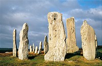 Callanish prehistoric stone circle is over 5000 years old  Scottish Hebrides island of Lewis  Central stones around burial cist