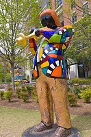Sculpture by Niki de Saint Phalle in The Green in downtown Charlotte North Carolina