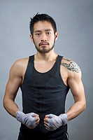 Chinese Kick Boxer with Tattoo