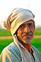 Egyptian fellah, countryside Man portrait, Egyptian Village of El Shohada  Menoufia, Egypt