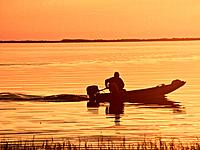 Fisher Man going home at Sunset  Florida, USA