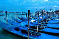 Gondolas in Grand Canal, Venice, Veneto, Italy, Europe