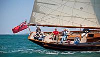 English old yatch sailing, Bay of Morbihan, Brittany, France, Europe