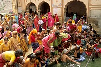 India Jaipur Galta Temple festival.
