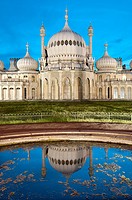 Royal, Pavilion, Brighton, East, Sussex, England , Onion shaped dome of19th Century Royal Pavilion designed in Indo- Saracenic style by John Nash