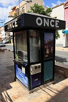 ONCE kiosk on main street in Albox ,Almeria ,Southern Spain