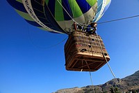 Balloon pilot in tethered ballon flight in Loja, Granada, Spain