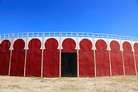 entrance of travelling bull fighting ring in Loja,Granada,Spain