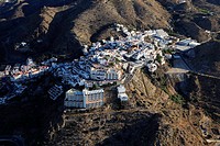 Aerial view of Mojacar Pueblo in the Sierra Cabreras Almeria Andalucia Spain