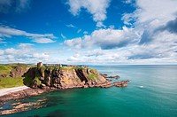 Dunnottar Castle, Stonehaven, Aberdeenshire, Scotland  A medieval fortress located on a rocky outcrop 3 km south of Stonehaven  The site has held a fo...