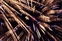 Fireworks light up the sky while celebrating Bastille Day, Marseille, France
