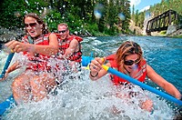 Whitewater rafting the Cabarton section on the North Fork of the Payette River near the city of Cascade in central Idaho