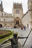 Pilgrim Monument next to the cathedral of Burgos. Castilla y León. Spain. Europe.