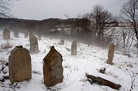 Baligrod town in the Bieszczady mountains. Southeastern Poland. The Jew cemetery
