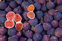 Figs sold at a street market in Paris, France, Europe