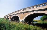 Bridge, constructed during baroque - art noveau period, over the river Cierna voda in Kralova pri Senci, Slovakia