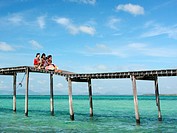 Scene of Bajao stilt village, Omada island, Semporna, Sabah, malaysia, borneo.