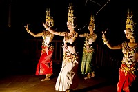 Apsara dancers performing a traditional dance, Siem Reap,Cambodia