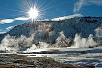 Sunburst, Black Sand Basin, Winter, Yellowstone NP, WY