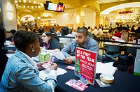 Job seekers attend a job fair at the Queens Center Mall in the borough of Queens in New York Job seekers interviewed for 1200 seasonal retail jobs The...