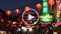Chinatown at night Los Angeles CA, USA