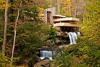 Falling Water, Frank Lloyd Wright masterpiece, within Bear Run Nature Reserve  Pennsylvania in Laurel Highlands, S W , PA