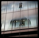 Saint Paul´s Cathedral reflected in a glass building, London, England, United Kingdom,Europe