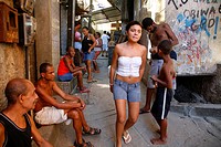People at Rocinha favela, Rio de Janeiro, Brazil