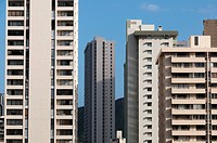 USA, Hawaii, Oahu. Density of hotels and apartments in Waikiki.