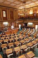 Chamber of House of Representatives in Colorado state capitol building in Denver