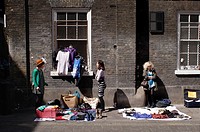 Traders selling their wares at Brick Lane Market London
