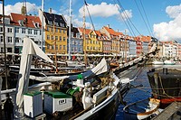 historic boats at Nyhavn, Copenhagen, Danmark, Scandinavia, Europe