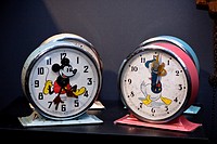 Old novelty Disney Clock, Bayard Mickey and Bayard Donald, made in france  Claphams National Clock Museum, Whangarei, New Zealand