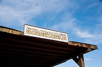 Old stagecoach signage in Tucson