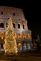 Colosseum at Christmas time, Rome, Latium, Italy