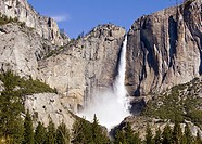 Yosemite falls under blue sky - Yosemite Valley, California, USA