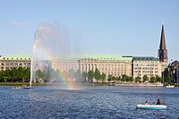 View of the Alster Lake in Hamburg, Germany