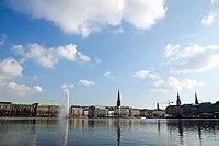 View of the Lake Alster in Hamburg, Germany