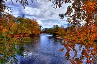 USA, Idaho, Boise, Boise River in Fall