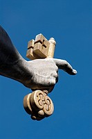 Detail of Saint Peter´s Statue Holding Key to Heaven, Saint Peter´s Square, Vatican City, Rome  Italy