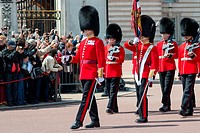 Changing of the guard at Buckingham palace  London  UK