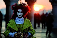 Person wearing mask at the Carnival of Venice, Italy